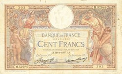 100 Francs LUC OLIVIER MERSON Type 1906 modifié