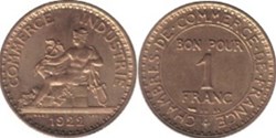 1 Franc Chambre de commerce 1923
