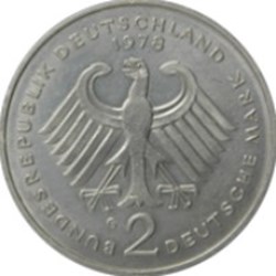 2 deutsche mark Konrad Adenauer Allemagne 1985 (D)