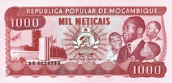 Mozambique-1000 Meticals 1989