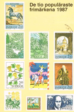 Suède-Dix timbres année 1987
