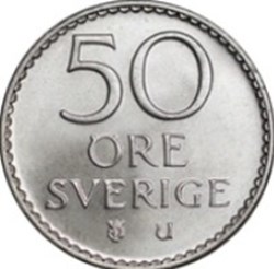 50 öre Gustaf VI Adolf Suède 1973