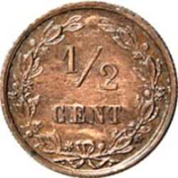 ½ cent Pays-Bas 1884