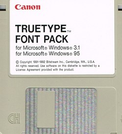 Canon True type font pack Windows 3.1/95