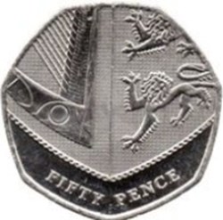 50 Pence - Elizabeth II 5e portrait 2019 Angleterre