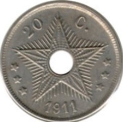 20 centimes - Albert I Congo Belge- 1911