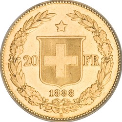 Suisse-20 Francs Helvetia 1896 B