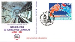Enveloppe 1er jour Tunnel sous la Manche