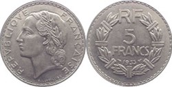 5 Francs Lavrillier 1935