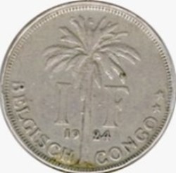 1 franc - Albert I en néerlandais Congo Belge-1928