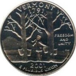 Etats Unis-¼ Dollar "Quarter Vermont" 2001 P