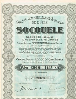 Actions au porteur-SOCOUELE-Congo
