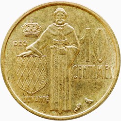 10 centimes Monaco 1962 - Rainier III