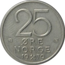 25 øre - Olav V Norvège 1976