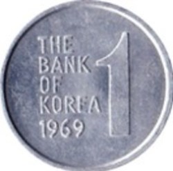 1 won Corée du sud 1969