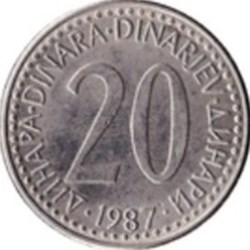 20 dinar Yougoslavie 1986