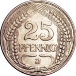 25 pfennig - Wilhelm II Allemagne 1910 (J)