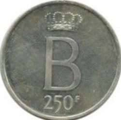 250 francs - Baudouin Ier - 25e anniversaire de l'intronisation Belgique 1976 (Néerlandais)