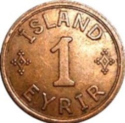 1 eyrir - Christian X Islande 1942