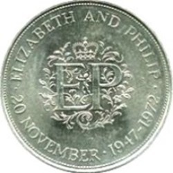 25 nouveaux pence Noces d'argent Angleterre 1972
