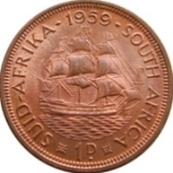 1 penny - Elizabeth II 1re effigie Afrique du Sud 1956