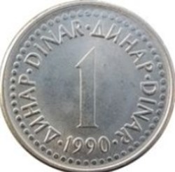 1 Dinar Yougoslavie 1990