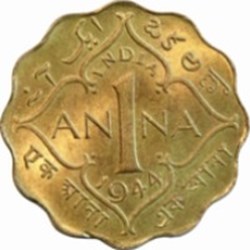 1 anna - George VI Inde 1944
