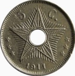 5 centimes - Albert I Congo Belge- 1926