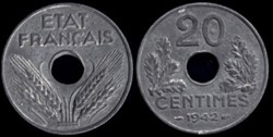 20 Centimes type 20 1943