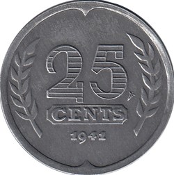 25 cent Pays-Bas 1941 (occupation Allemande)