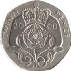 20 pence Elizabeth II 4e effigie, type rose 1998 Angleterre