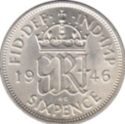6 Pence Angleterre George VI 1942