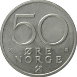 50 øre - Olav V Norvège 1974