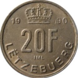 20 francs - Jean Duché du Luxembourg 1990