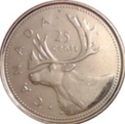 25 cents - Élisabeth II Jubilé d'or de Elizabeth II (Caribou) 2002