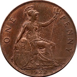 1 Penny Angleterre George V 1914