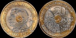 20 Francs Pierre de Coubertin 1994