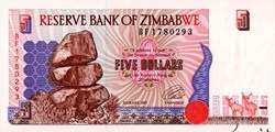 Zimbabwe-5 dollars 1997