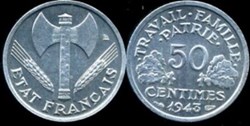 50 centimes Etat Français 1943