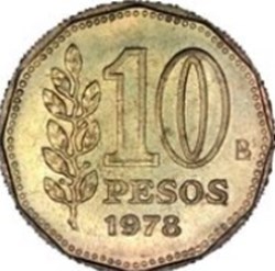 10 pesos Argentine 1976