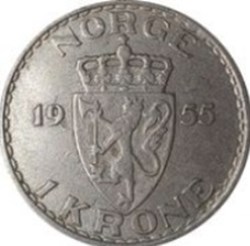 1 couronne Haakon VII Norvège 1956
