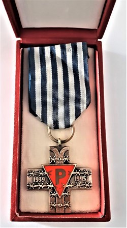 Pologne-Médaille Croix du survivant d'AUSCHWITZ-WW2-version RP-Rare