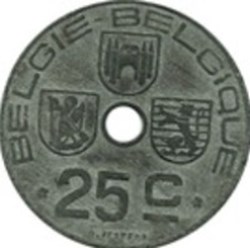 25 Centimes Belgique 1944