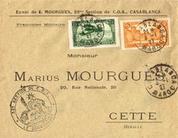 Maroc-Casablanca-Correspondance-Franchise Militaire-Cachet militaire