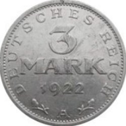 3 mark Allemagne 1922 (A)