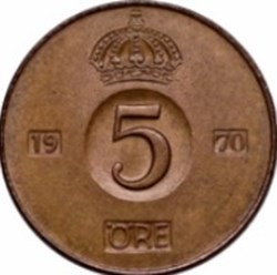 5 öre Gustaf VI Adolf Suède 1967