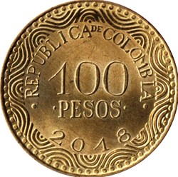 100 pesos 2017 Colombie