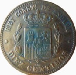 10 centimos Alphonse XII 1878 Espagne