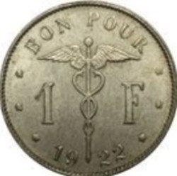 1 Franc (Bon pour) Belgique (Français) 1922