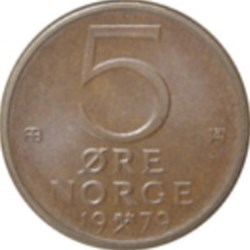 5 øre - Olav V Norvège 1977